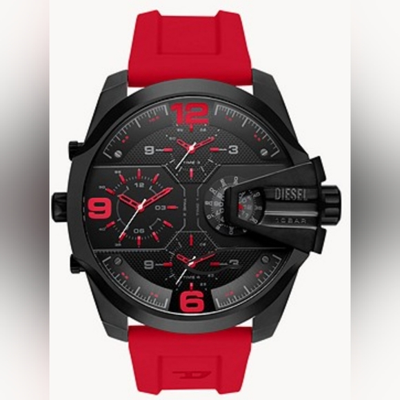 Diesel Uber Chief 2005 Three-Hand Red Silicone Watch - Picture 11 of 11